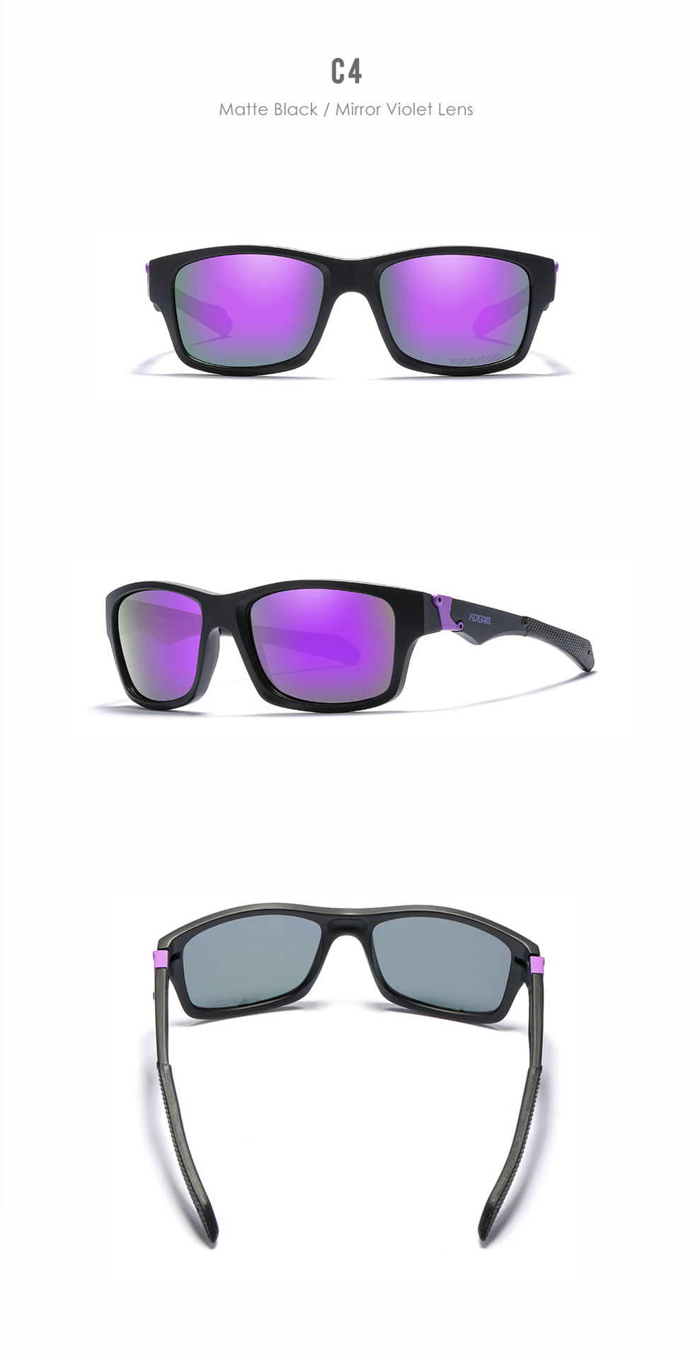 KDEAM nieuwe sportzonnebrillen voor heren en dames gepolariseerde zonnebril TR90 outdoor fietsbrillen KD0804_voghion.com