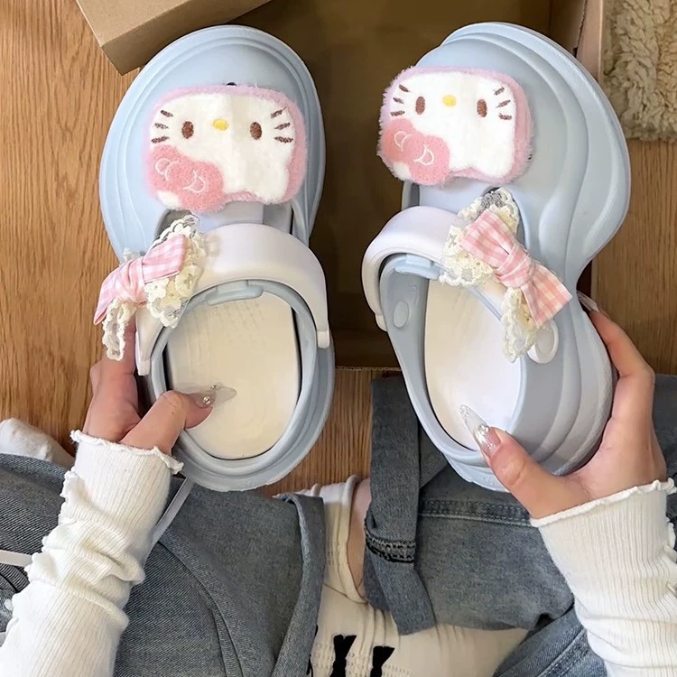 Hello Kitty, мультяшные летние модные универсальные удобные тапочки, 2025 год