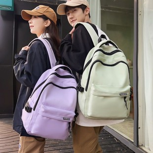 Japanese Style Casual Backpack Lightweight Girls' High-value Large-capacity Couple Junior High School Student Ridge Protection Backpack Simple