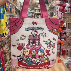 日本50周年ケイティ美楽ティ大耳犬ケーキKittyキャンバスバッグ厚いショルダーバッグ手提げ袋