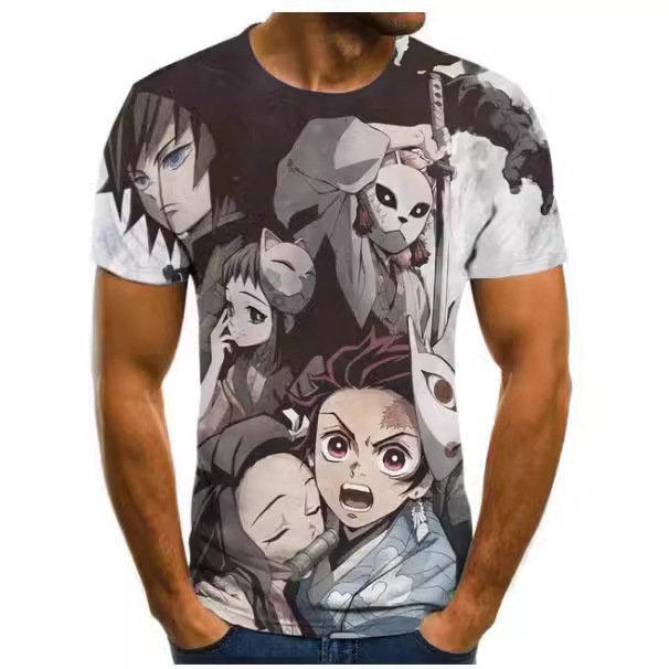 Demon Killer 3D Print T-Shirt Men's Women's Unisex Short Sleeve Casual Shirt Harajuku Super Street