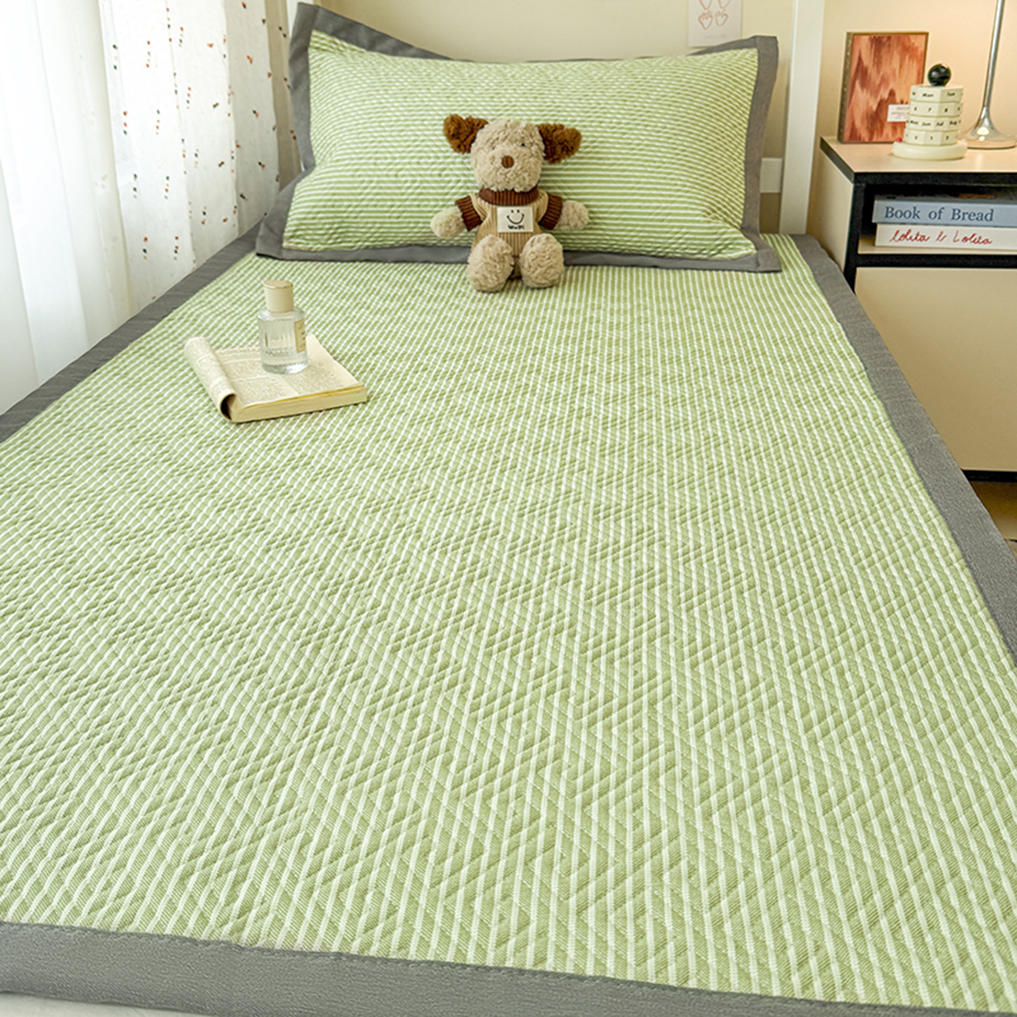 스트라이프스-그린필드 [두꺼운 순면 낡은 거친 천 100%]