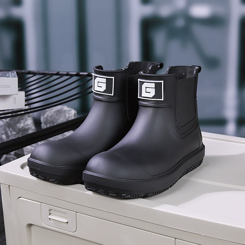 Environmentally friendly materials cross-border new style men's rain boots short-tube outdoor trendy waterproof shoes thick-soled rubber shoes women's lightweight overshoes