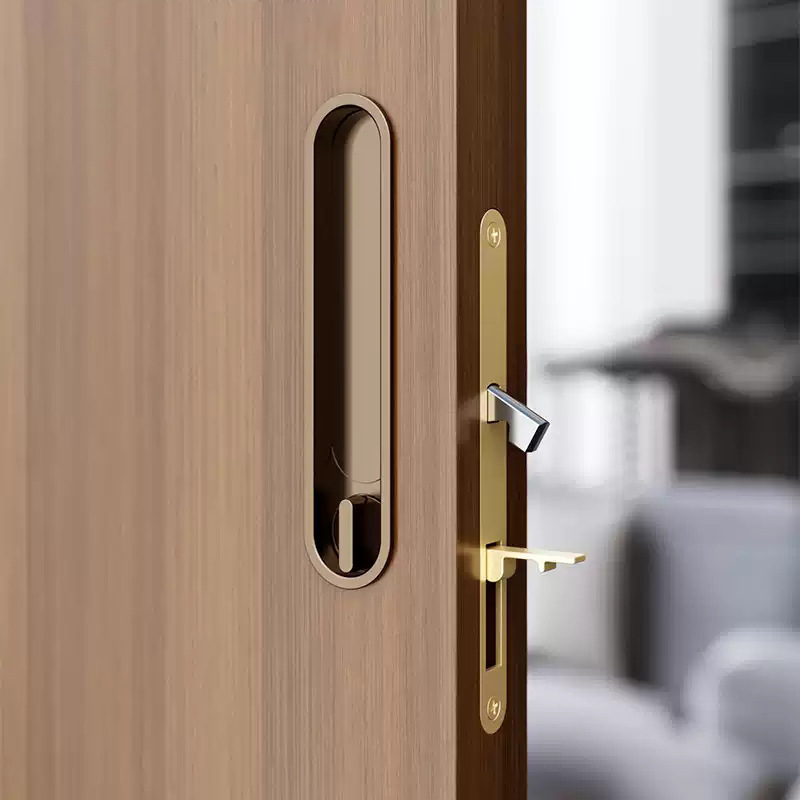 Oval pocket door lock sliding door hook lock handle bedroom kitchen sliding door ghost door lock bathroom sliding door lock