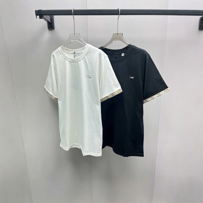 Cross-Border Foreign Trade Authentic Version 26 Styles of Burberry Plaid Patchwork Round Neck Versatile Casual Short-Sleeve T-Shirt for Men and Women Cross-Border Foreign Trade Authentic Version 26 Styles of Burberry Plaid Patchwork Round Neck Versatile Casual Short-Sleeve T-Shirt for Men and Women