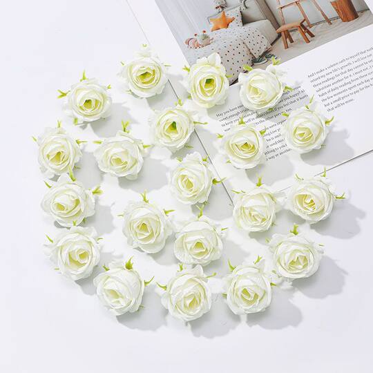 Simulation rose flower head flower head flower headdress wreath hairpin flower photo props decorative flower abyss coffee table bud