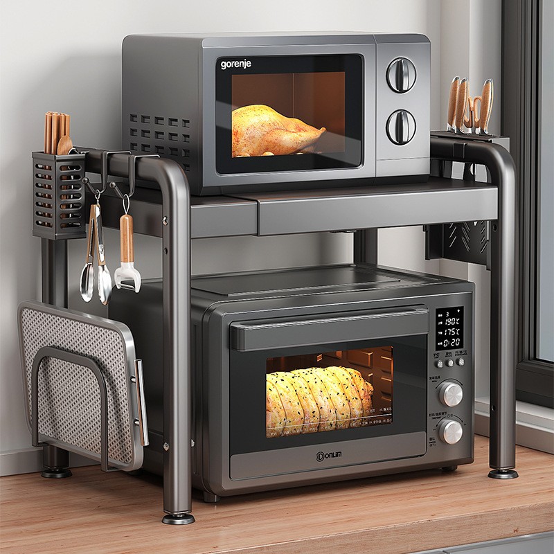 Kitchen Microwave Oven Shelf Storage Rack Multi-Functional Stand Multi-Layer Household Oven Countertop Rice Cooker Storage Rack