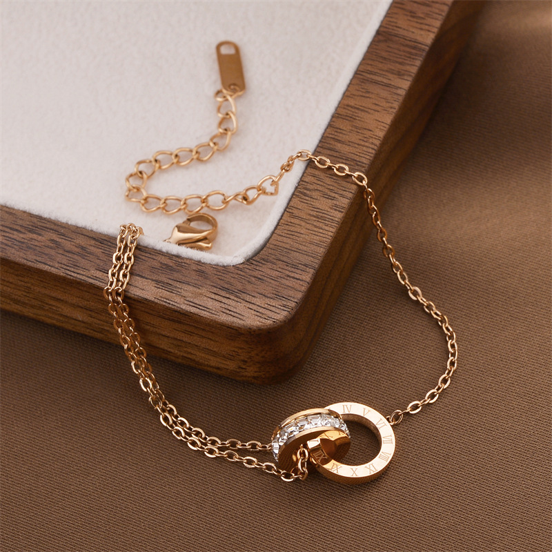 Joyas transfronterizas europeas y americanas Pulsera de acero de titanio de todo fósforo Versión coreana del temperamento bohemio Pulsera de acero de titanio que no se desvanece Joyería femenina