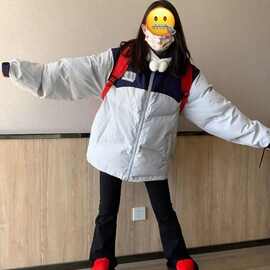 冬季年新款棉衣小众设计感棉袄外套工装撞色拼接棉服