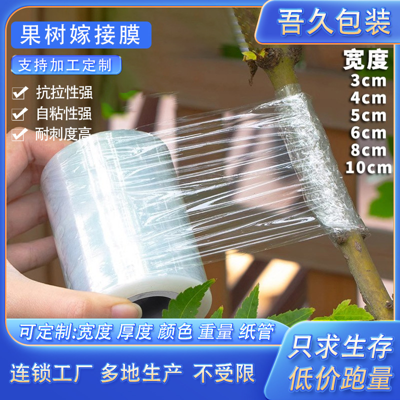 PE injerta película especial autoadhesiva película plástica profesional película estirable película injerta cinta de película de árbol frutal sin nudos