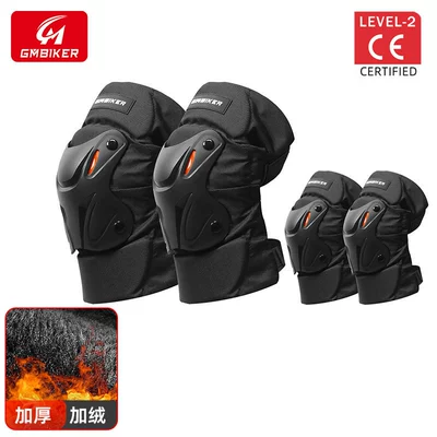 Windproof and Cold-proof Leg Pad – Motorcycle Safety Supplies - fleece-lined-warm-knee-and-elbow-pads-ce2-grade-quick-release-buckle-reflective
