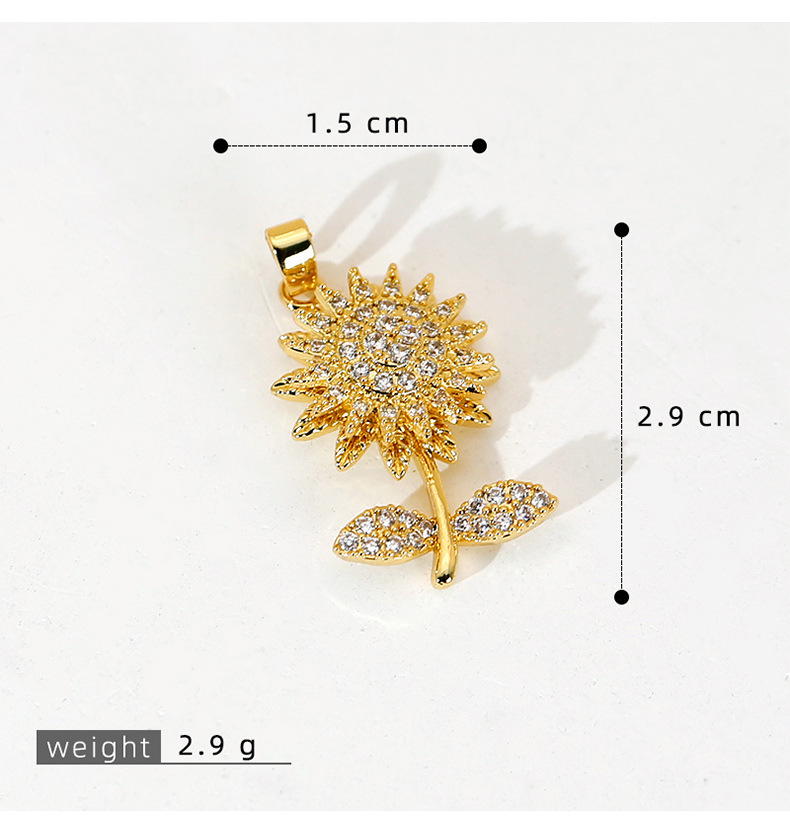 5g Weight Pendant Jewelry Making Type 15 * 29mm Jewelry Making Size DIY Jewelry Accessories Classification 1 Piece Quantity Copper Material Sunflower, Flower Pattern All Seasons Season Polished Finish Plating Design Elegant, Sweet, Classic Style Style 1 Piece 15 * 29mm Copper Sunflower Flower Polished Pendant DIY Jewelry Accessories 7