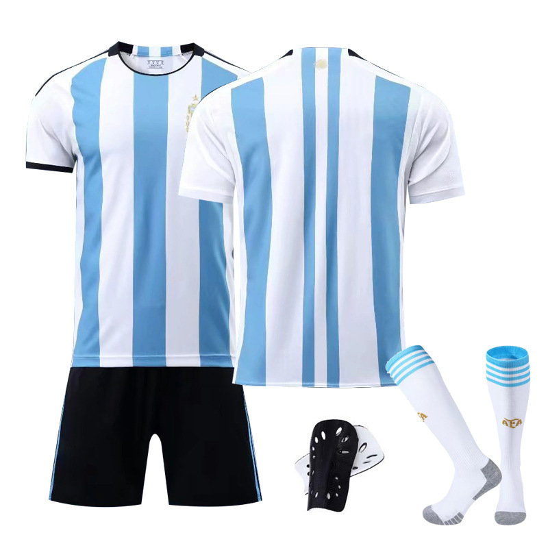 Verano Argentina fútbol uniforme niños traje de los hombres al aire libre correr deportes de secado rápido Massey Jersey mujeres adultas al por mayor