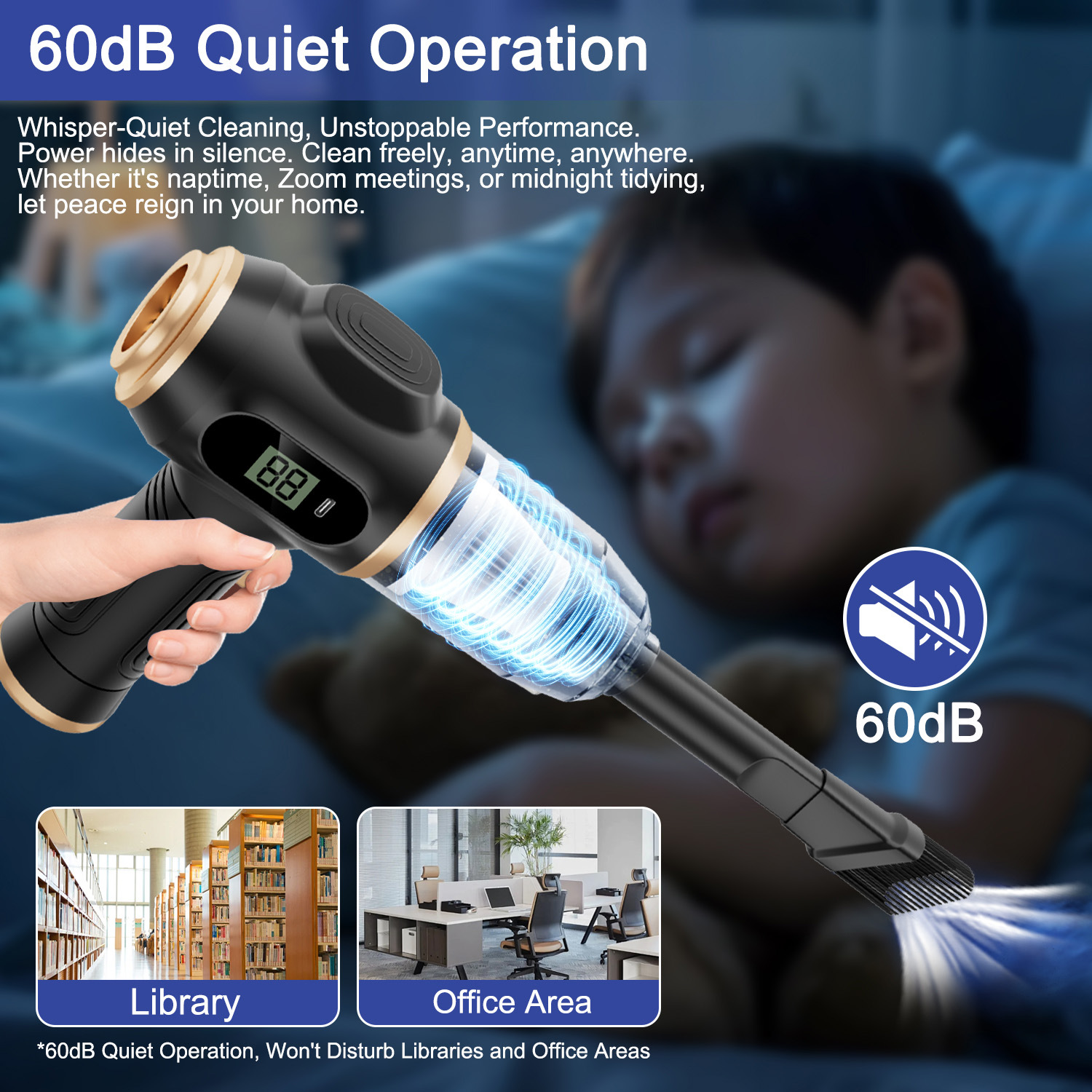 Factory Direct Supply Vacuum Cleaner, Wireless Portable High-Suction Vacuum Cleaner, Car-Mounted Household Vacuum Cleaner, Blowing and Suction Integrated Mini Vacuum Cleaner