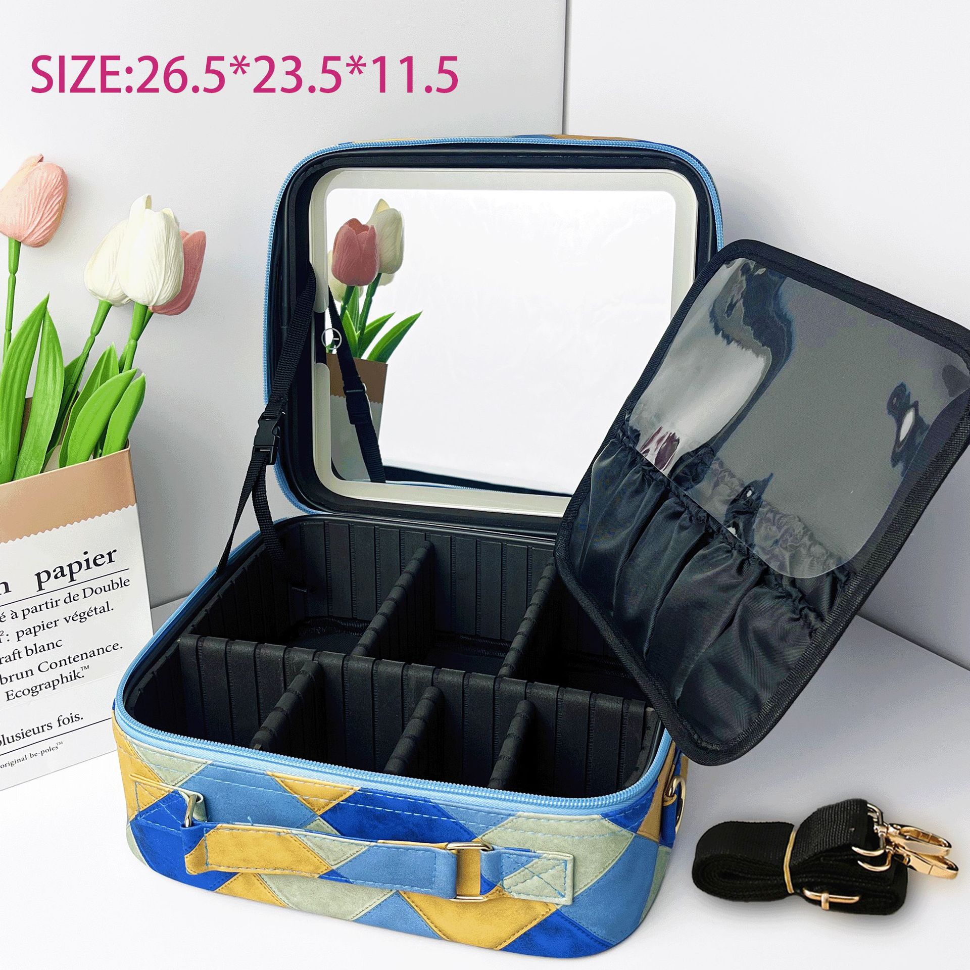 25년 신상 - 패치워크 체크 블루 [LED 조명]