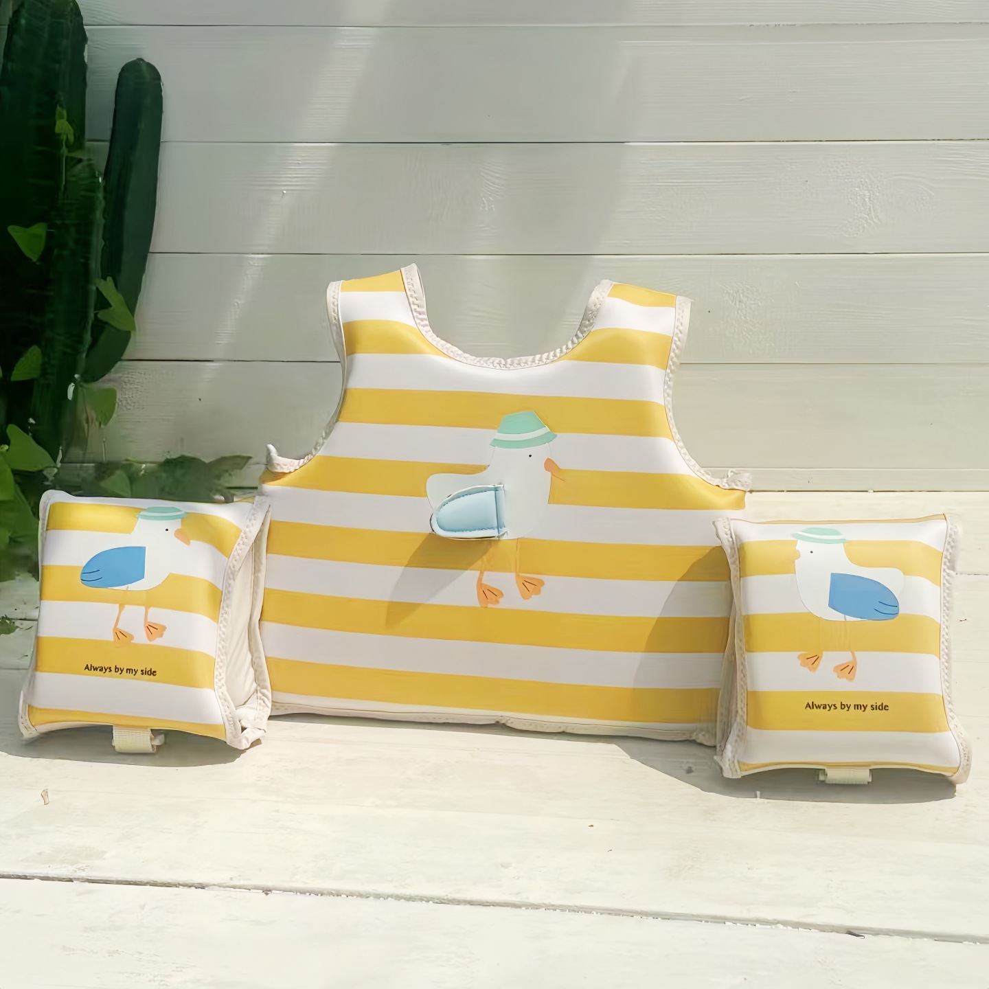 [업그레이드된 부력자켓+팔세트] 스트라이프 구스스타일 [아동복 10-22.5kg 권장]