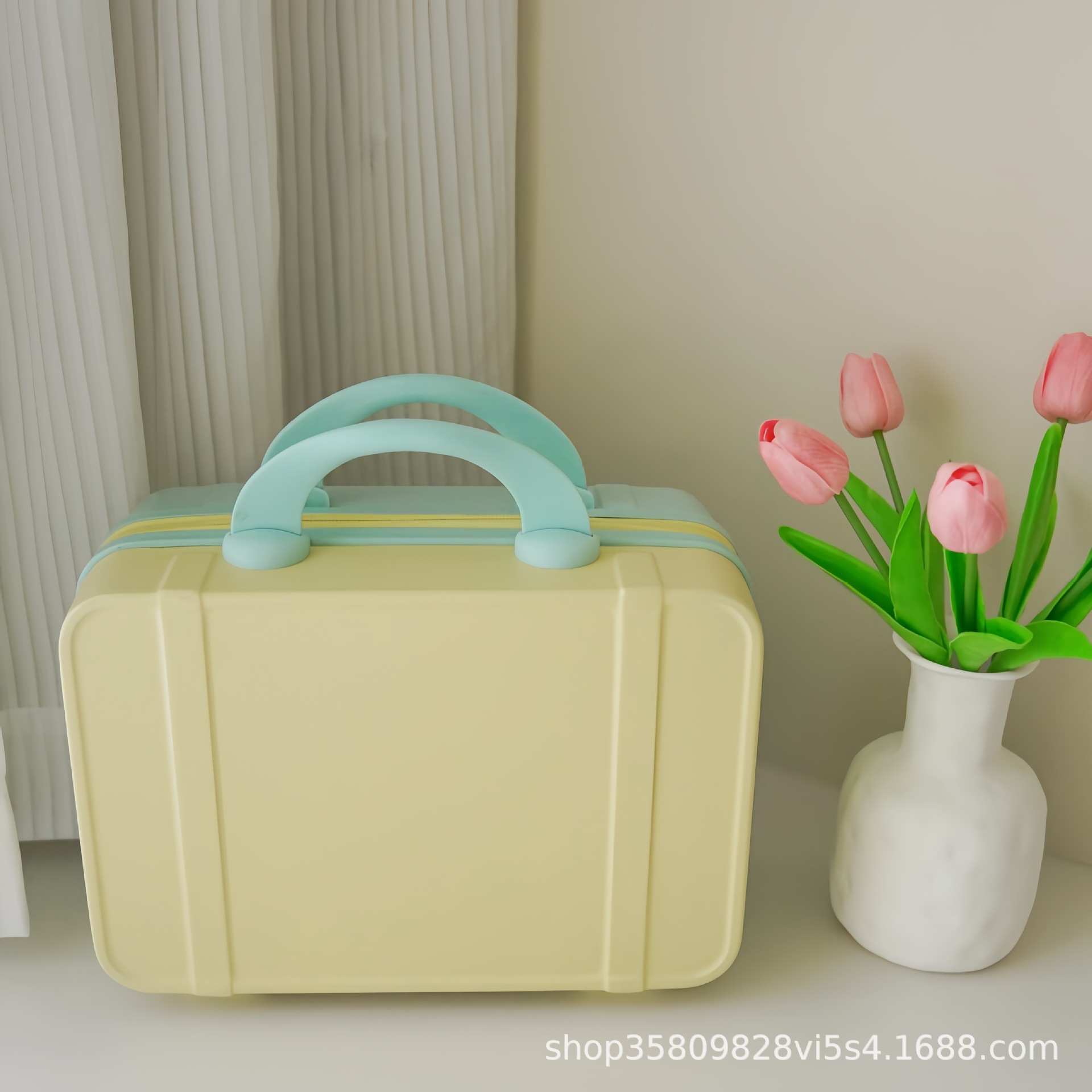 Mini maleta pequeña bolsa de cosméticos de 14 pulgadas, maleta de mujer de moda personalizada, equipaje ligero de corta distancia al por mayor