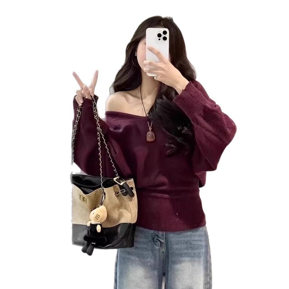 여성 브이넥 허리끈 가오리핏 긴팔 니트 봄 가을 데일리룩