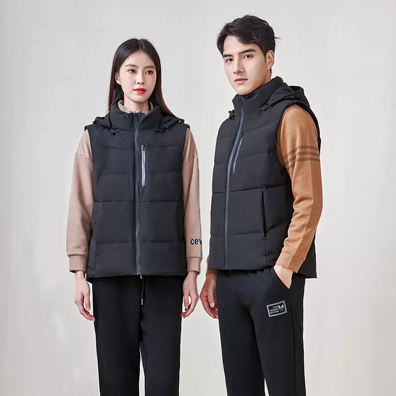 羽绒马甲女外穿时尚秋冬定制羽绒马夹背心工作服男款轻薄工装团购