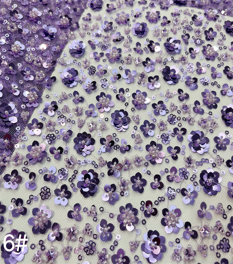 Inventario de flores de ciruela de malla de cuentas bordadas de tubería vestido de boda vestido de moda espectáculo de ropa infantil vestido de tela
