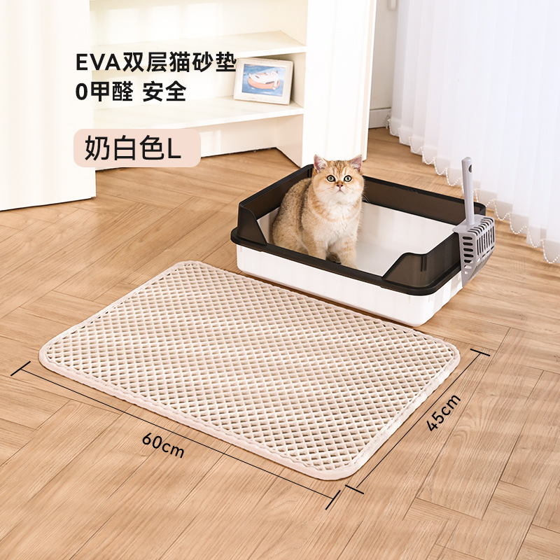 Alfombrilla de arena para gatos Filtro de doble capa anti-Out para gatos a prueba de salpicaduras Lavable gran control de arena gato alfombra de baño para gatos Cuenca