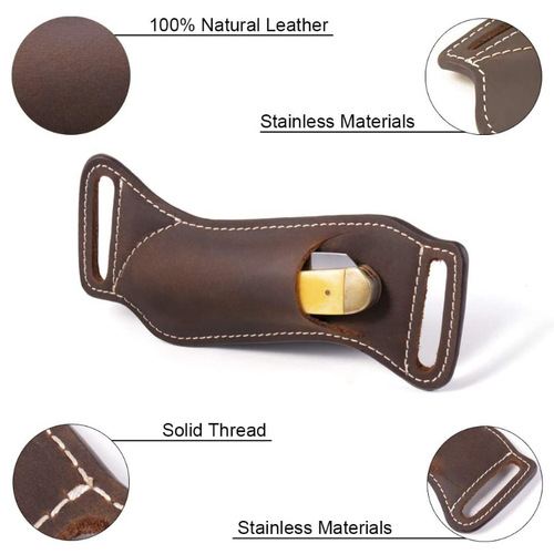 Cross-border folding knife sheath, leather pouch storage, outdoor knife storage sheath, knife case, waist-hanging folding knife sheath