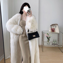 2025冬新款皮草外套女仿狐狸毛长款网红编织毛毛大衣年轻气质