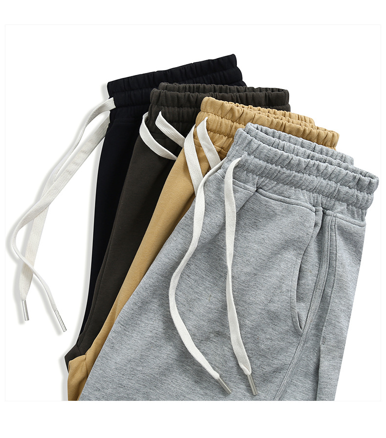 登爵男装双面棉拖地悬垂高级感裤子纯色直筒休闲卫裤阔腿长裤 (