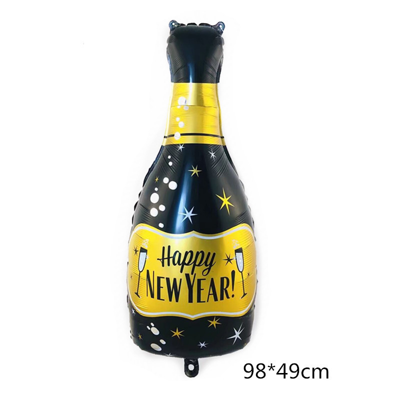 あけましておめでとうございます饰り酒瓶アルミ膜バルーンパーティー新年祝典年次総会流れ星アルミホイルバルーン|undefined