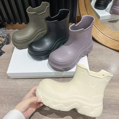 Direct Manufacturer Sales Thick Sole Indoor and Outdoor Rain Boots Low Top Versatile Anti-Slip Wear-Resistant Water Shoes Eva Four Seasons Fashion Rain Boots for Women