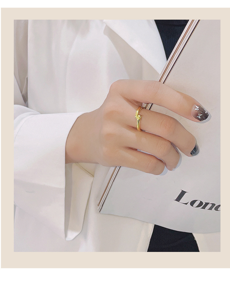 Korean S925 Silver Retro Simple Cross Interwoven Fashion Open Ring display picture 8