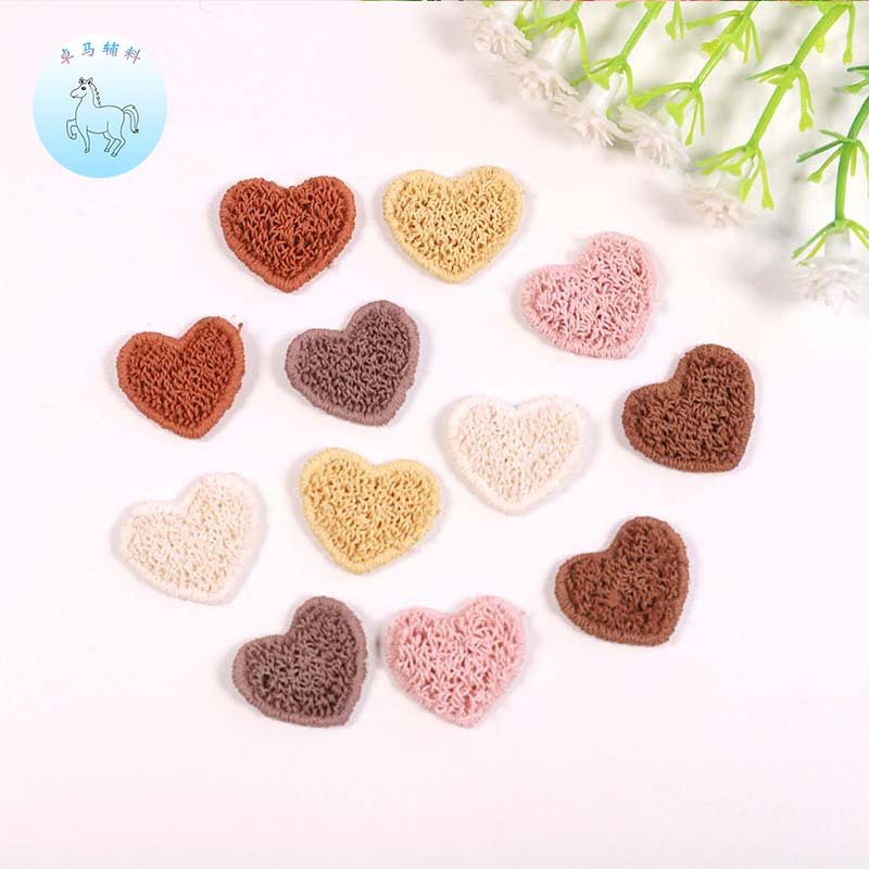 Hand rope hair belt decoration small accessories clothing accessories patch fashion simple monochrome mini love embroidery cloth paste
