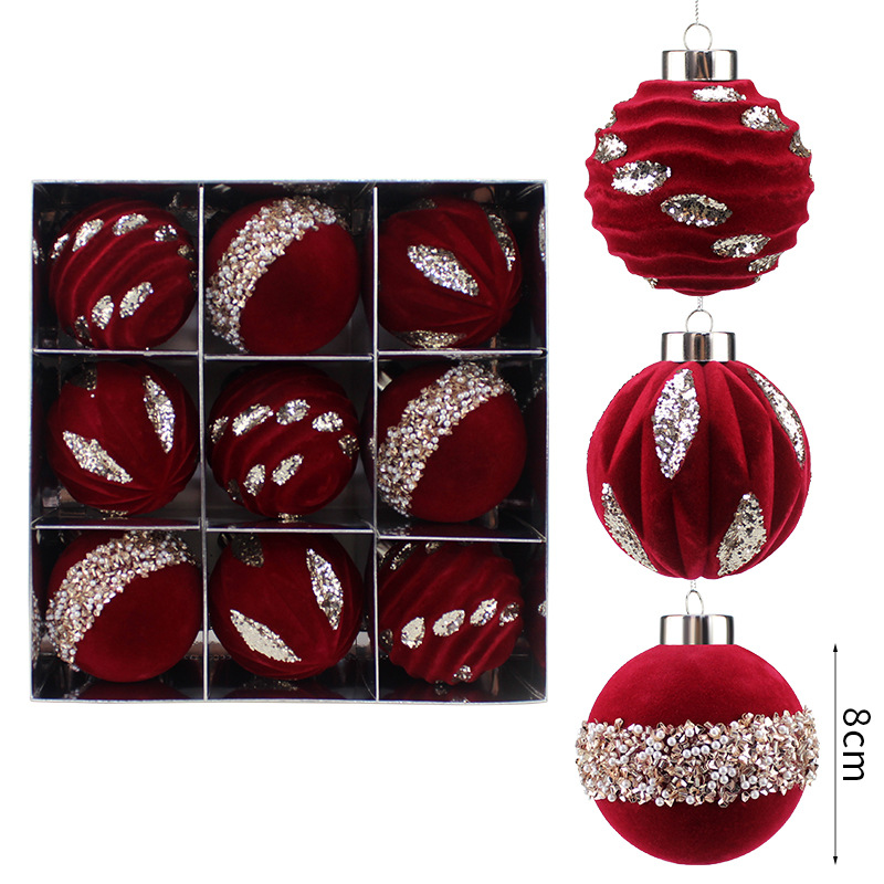 2026 nueva bola de decoración de Navidad 8cm bola de Navidad decoración de árbol de Navidad colgante decoración de Navidad