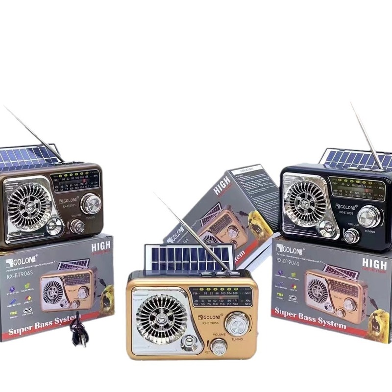RX-BT905Sレトロbluetoothスピーカー太陽エネルギーfm/am/sw3バンド多機能ラジオカード音響|undefined
