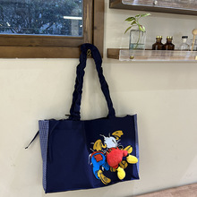 Alice In Wonderland 印花帆布袋单肩包折叠袋手提购物袋跨境外贸