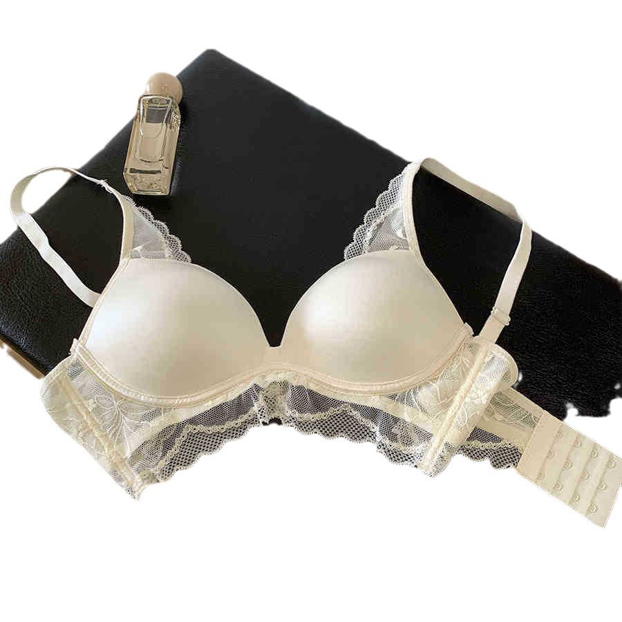 Finna Fulace borde sin marcas engrosado ropa interior para mujeres pechos pequeños se reúnen cómodos para mostrar el pecho colateral contra la caída del bra