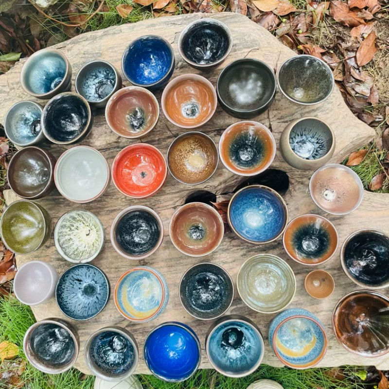 Чайная чашка «Цзяньян Цзяньчжан», кроличий пух, цвет синий ласточкино гнездо, оригинальный минерал, оригинальная глазурь, чайная чашка из чугуна (Тяньму), подарочный набор.