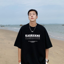 短袖T恤男女宽松大码潮流半袖圆领上衣港风潮牌个性ins简约T恤