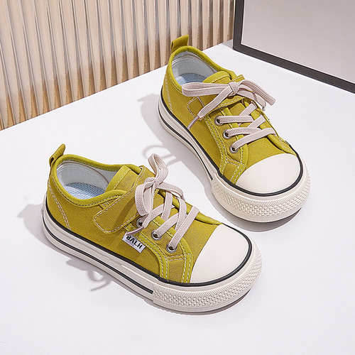 Children's sneakers 2024 spring and autumn new style boys' classic canvas shoes Velcro kindergarten baby girl's shoes Korean version