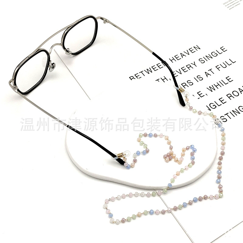 Красочные акриловые жемчужные многоугольные очки ручной работы цепочка из бусин Смешанные очки цепочка из бусин ретро в наличии белый