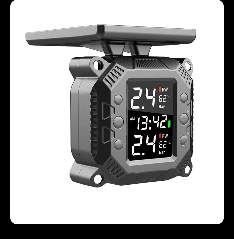 Motorcycle Tire Pressure Monitoring Sensor, Special Monitor for Two-Wheeled Vehicles, Electric Vehicle Solar Charging Model
