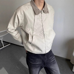 cleanfit哈灵顿短款外套男春秋高级感翻领棒球服复古底特律夹克男