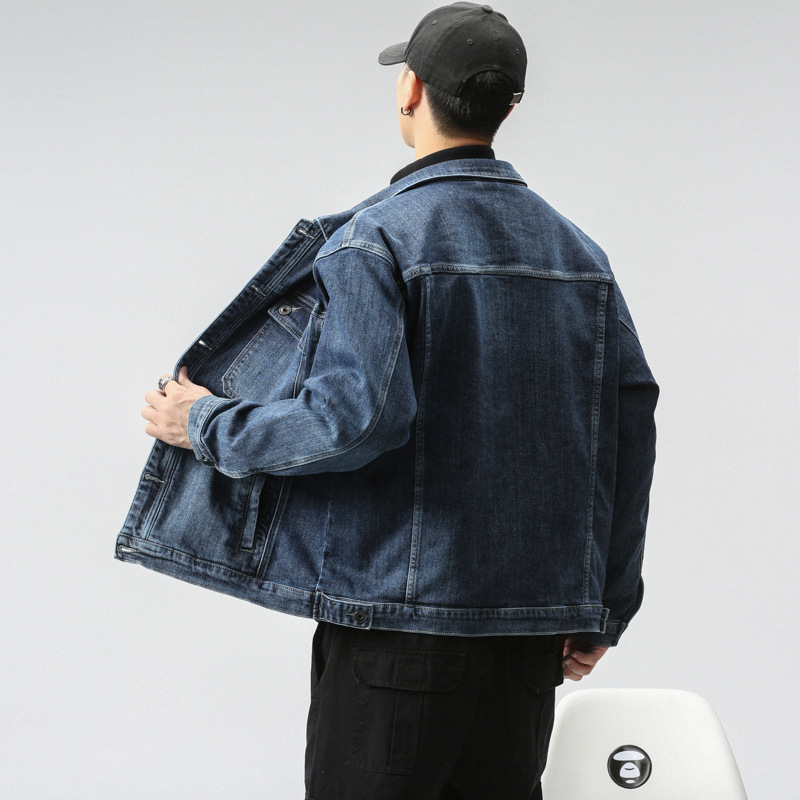 Veste transfrontalière pour hommes d'Amazon portant une veste en jean Joker chemise décontractée tendance pour hommes personnalité mince pour hommes_voghion.com