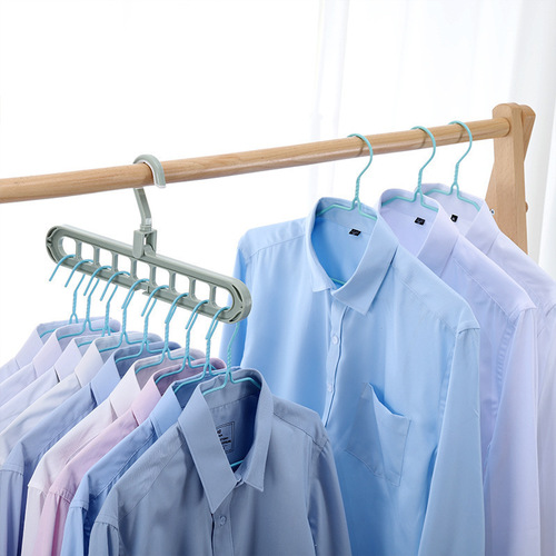 Multifunctional Clothes Rack Nine-Hole Clothes Rack Scratchless Folding Pants Rack Dorm Room Organization Storage Gadget Rotating Clothes Rack Wholesale