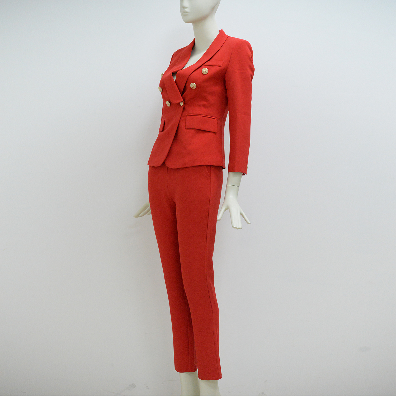 GraceChic Double-Breasted High-End Casual Slim Fit Suit Pants Export Women's Factory Direct Wholesale Hot-Selling Fashion European_voghion.com