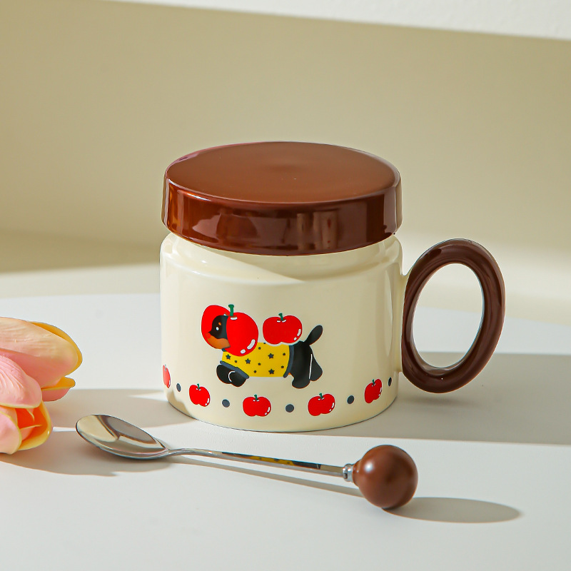 Taza de perro salchicha para chicas lindas tazas de agua caseras nuevas tazas de café de desayuno tazas de cerámica de café pareja