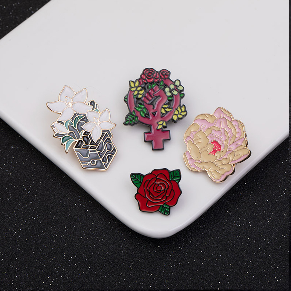 Fashion Rose Alloy Enamel Unisex Brooches display picture 6