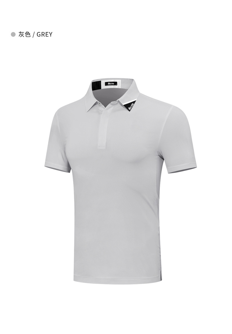 Áo phông thể thao nam ngắn tay chơi golf MMO EYES, chất liệu co giãn cao thoáng khí — M23YF002-Áo màu xanh lá cây, M23YF005-Áo màu xám, M23YF004-Áo màu đen, M23YF005-Áo màu trắng chi tiết 19
