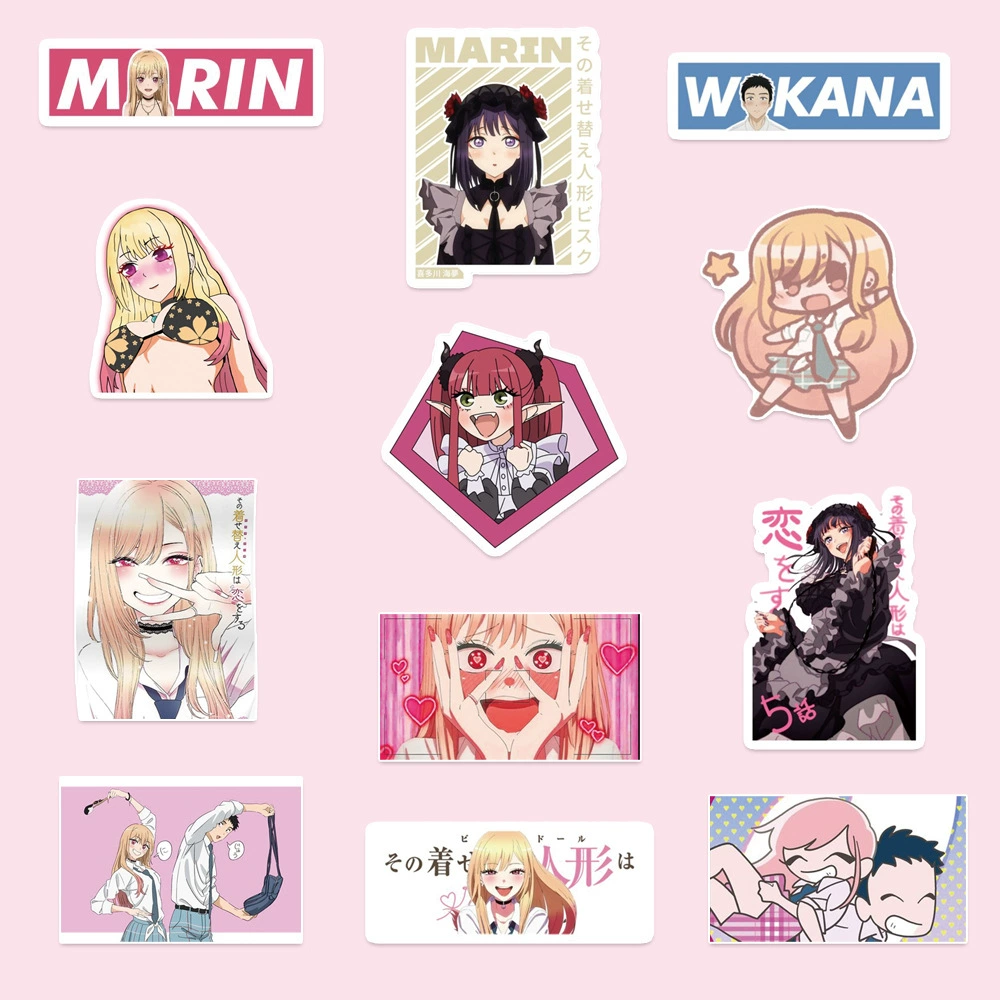 [Spot] 100 pieces of dressed dolls fell in love rivers graffiti stickers, Hitagawa Haimeng cartoon big head stickers