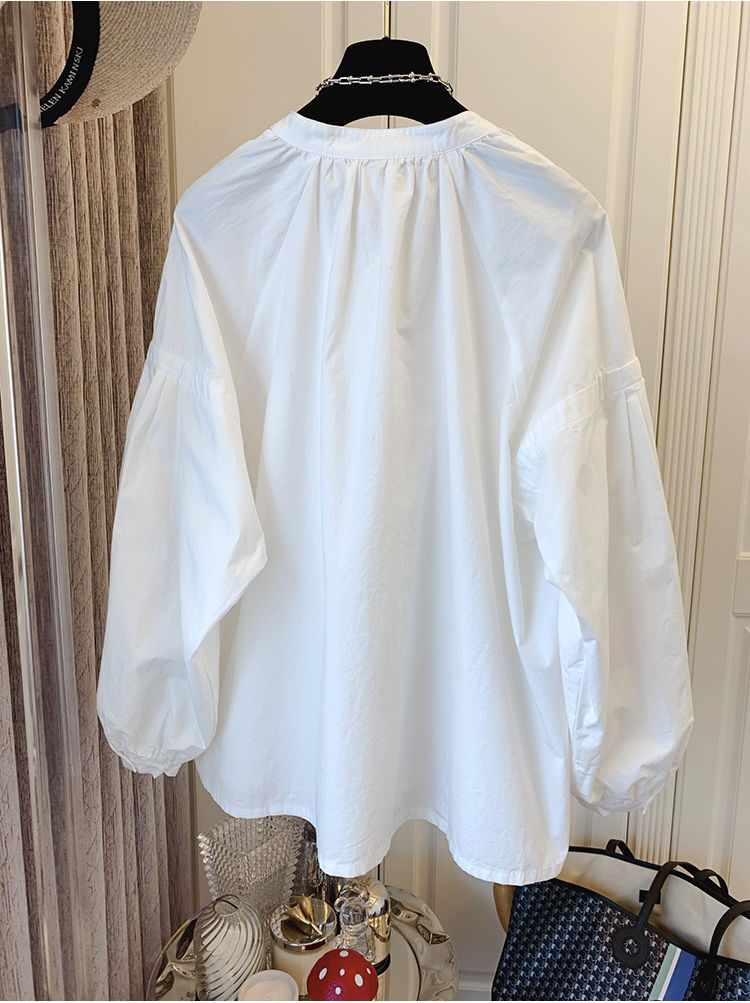 Spring Autumn Nw Womn's Clothing Rtro Frnch Styl Ruchd Puff Slv Loos Shirt Top For Womn Chic And Uniqu_ecoleips.com